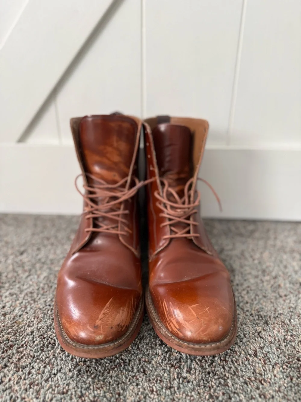 Grenson Lace Up Boots Brown patent Leather Men's US 10